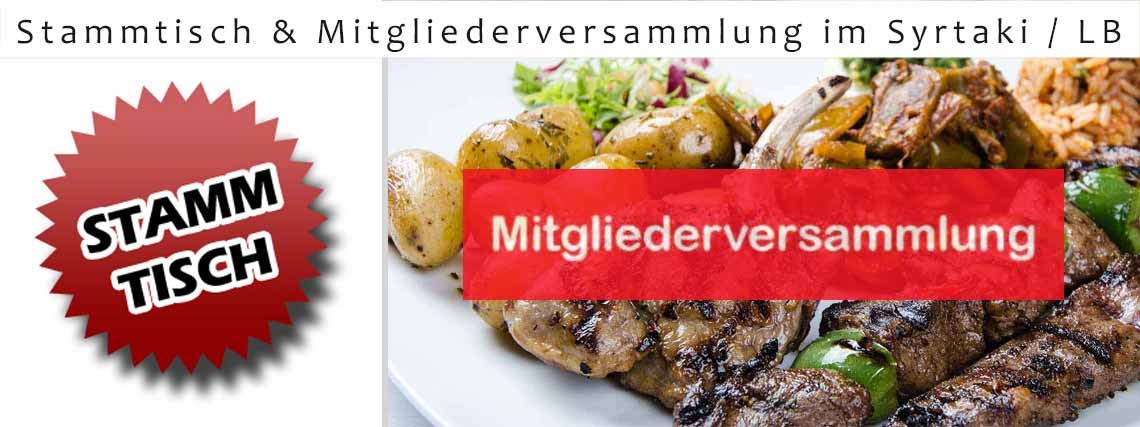 Stammtisch & Mitgliederversammlung im Syrtaki / LB